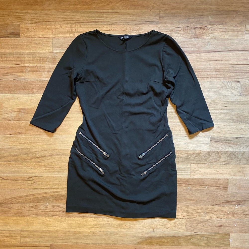 Express women’s dark olive green mini dress. Size small (S).